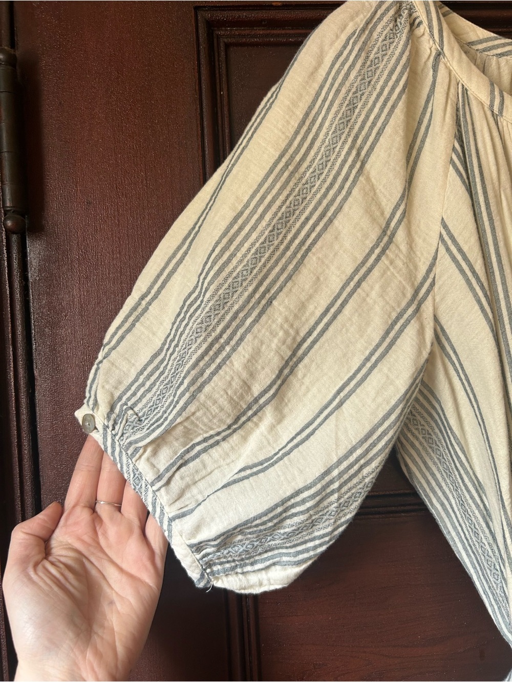 Faherty Dream Carmel Dream Cotton Gauze Striped Midi Dress Boho - Picture 9 of 11
